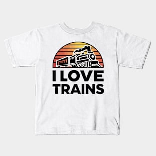 I Love Trains, Train Lover Kids T-Shirt